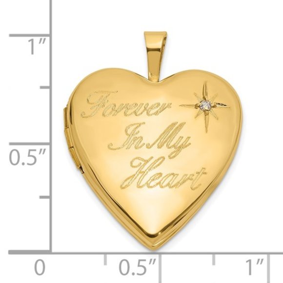 14k Yellow gold Heart Locket with forever in my heart - Picture 4 of 6